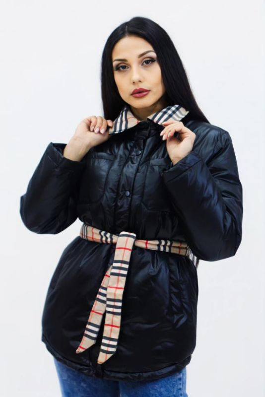 Demi-season Women's Jacket Spring Autumn Cage 8762 (Black)