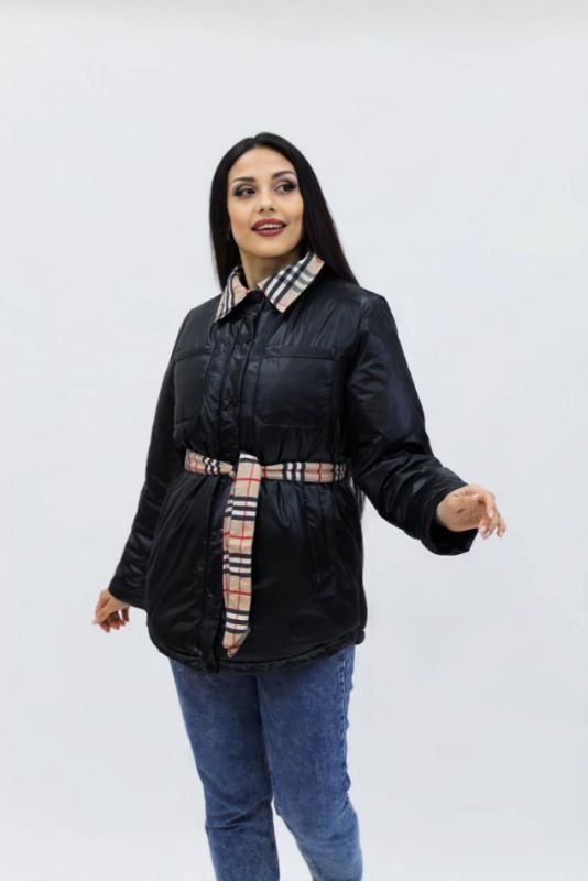 Demi-season Women's Jacket Spring Autumn Cage 8762 (Black)