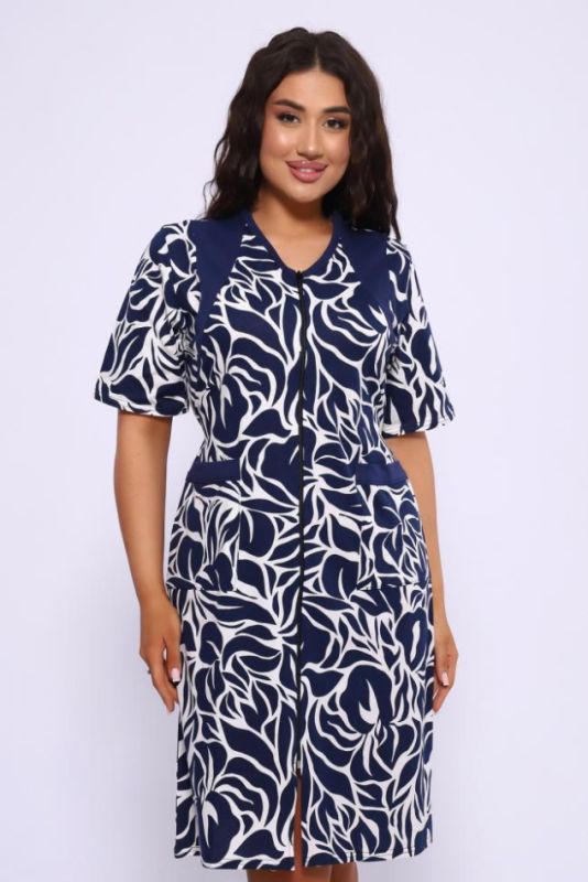 Women's dressing gown 39042 (Dark blue)