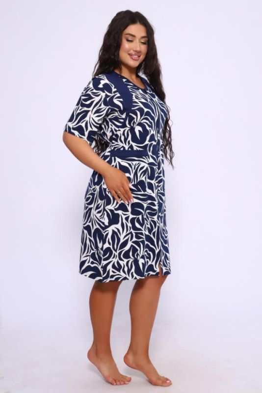 Women's dressing gown 39042 (Dark blue)