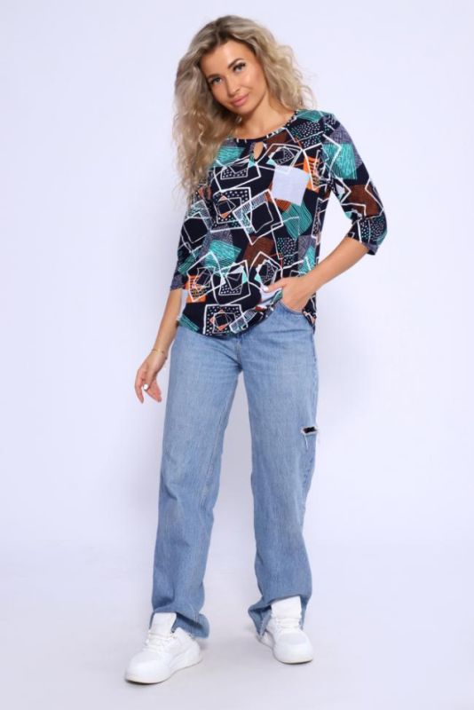 Women's tunic 5724 (Black and green)